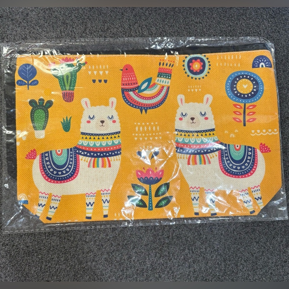 New Cute Llama Print Pouch